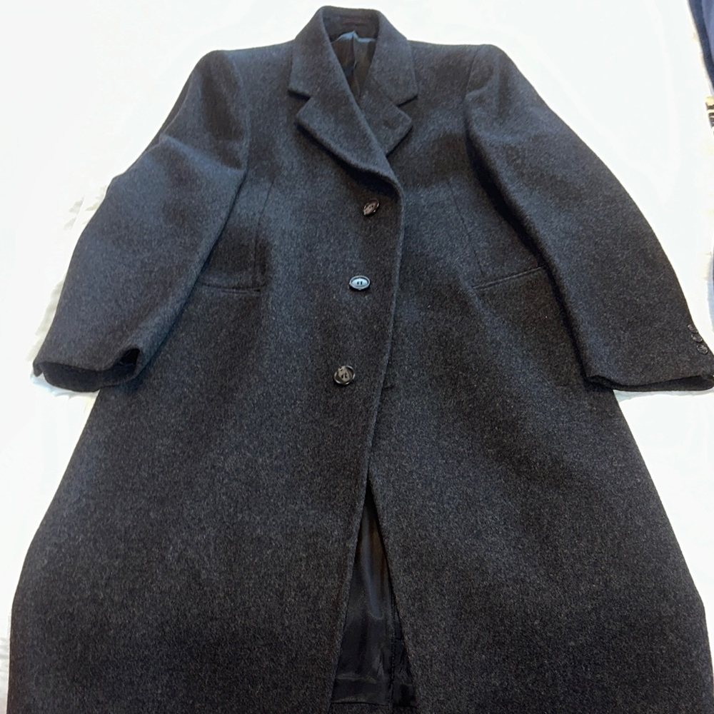 Charcoal Men’s Wool Trench Coat